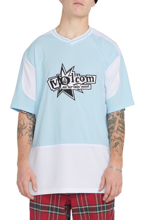 Volcom Ent Noa Deane Oversize V-Neck Graphic T-Shirt Misty Blue at Nordstrom,