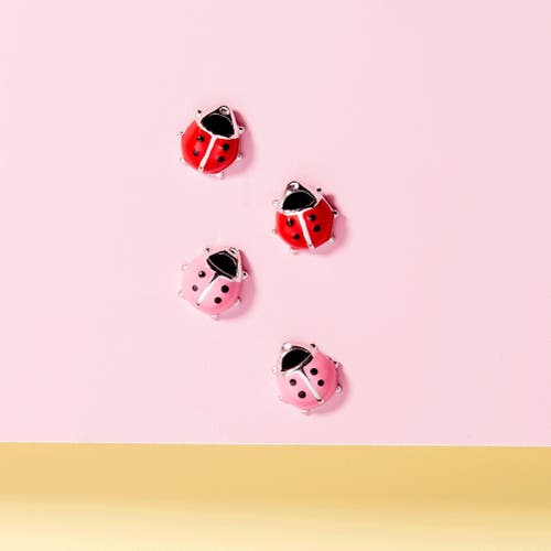 In Season Jewelry Adorable Enamel Ladybug Earrings In Red