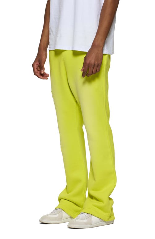 Shop Purple Brand Fleece Flare Leg Pants In Green