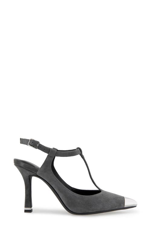Kenneth Cole Romi T-strap Pump In Dark Grey Suede