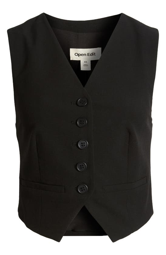 Open Edit Waistcoat Vest In Black