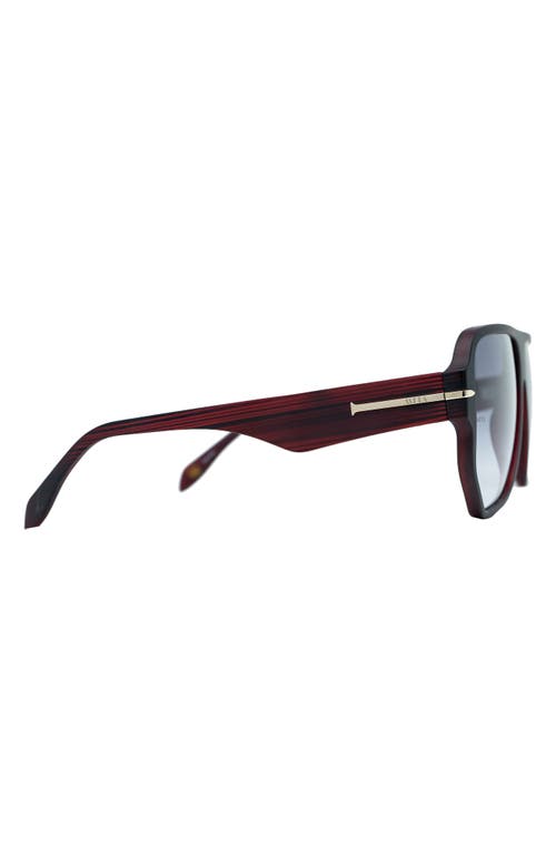 Shop Mita Sustainable Eyewear 58mm Navigator Sunglasses In Matte Red Horn/mt Grey Horn