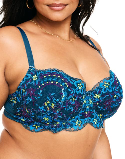 Shop Adore Me Nicholette Contour Balconette Bra In Floral Blue