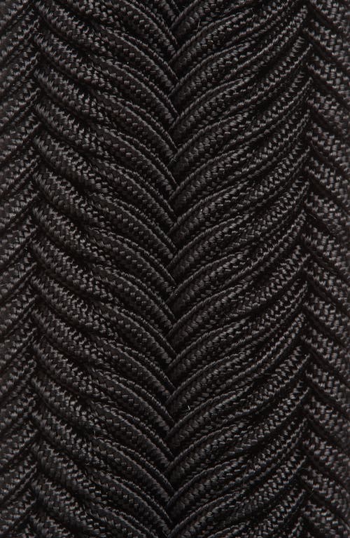 Torino Herringbone Woven Belt In Black