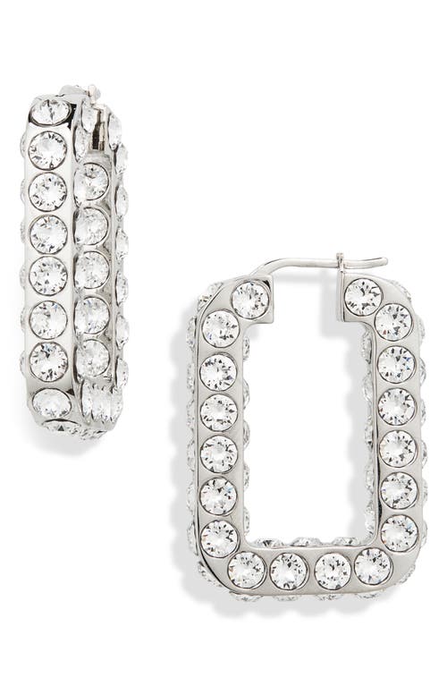 Amina Muaddi Crystal Hoop Earrings in White Crystal/Silver Base at Nordstrom