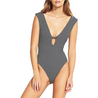 Seafolly Go Overboard Maillot One-Piece Swimsuit, US / 8 AU - Black