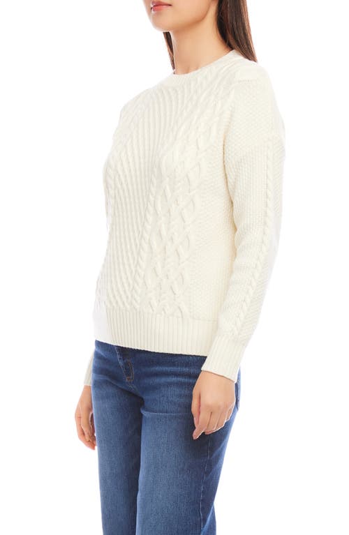 Shop Karen Kane Cable Stitch Sweater In Cream