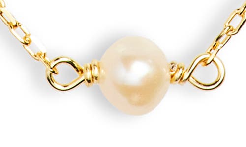 Argento Vivo Sterling Silver Freshwater Pearl Ball Chain Necklace In Gold