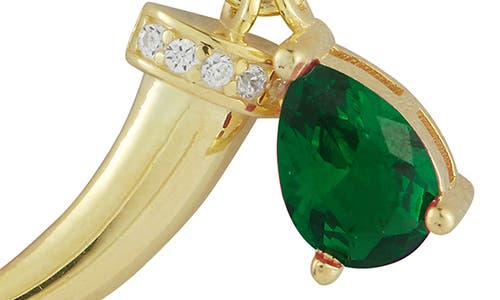 Sphera Milano Horn Pendant Necklace In Gold/emerald