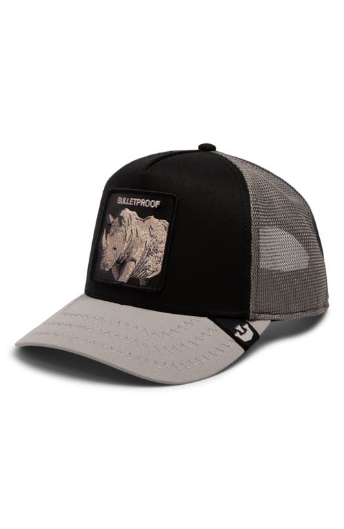 Goorin Bros. Bulletproof Rhono Patch Snapback Trucker Hat in Onyx 