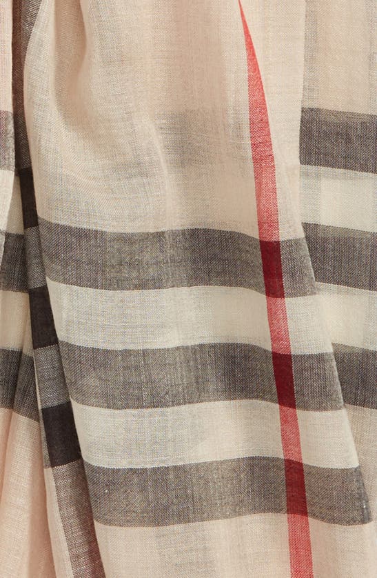 Burberry Giant Check Print Wool & Silk Scarf In Stone