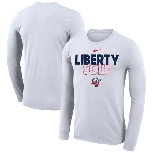 Nike White Liberty Flames 2023 On Court Bench Long Sleeve T-Shirt