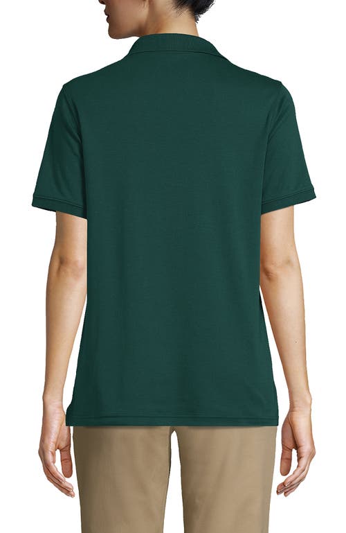 Lands' End School Uniform Short Sleeve Interlock Polo Shirt In Evergreen