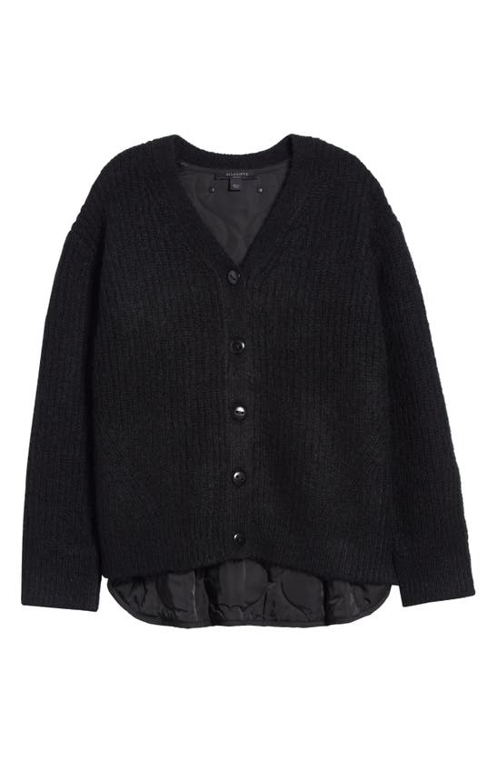 Shop Allsaints Hopper Cardigan With Quilted Lining In Black