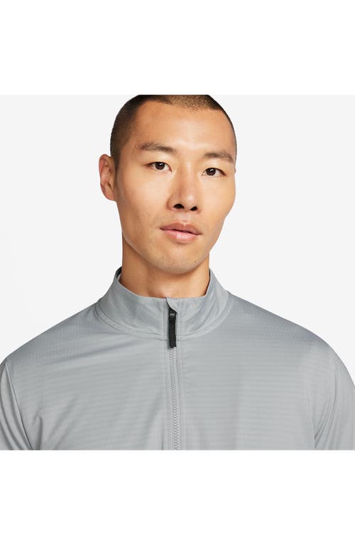 Shop Nike Golf Dri-fit Half Zip Golf Top In Smoke Grey/black