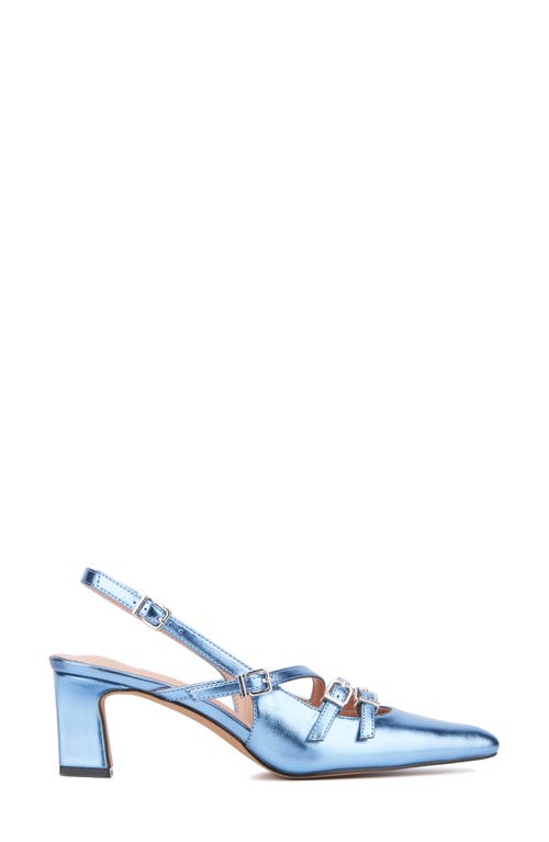 Shop New York And Company Imari Slingback Pump In Blue Metallic
