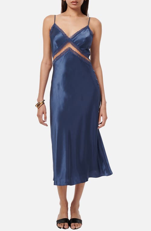 CAMI NYC Delfina Cutout Silk Midi Slipdress Stonewash at Nordstrom,