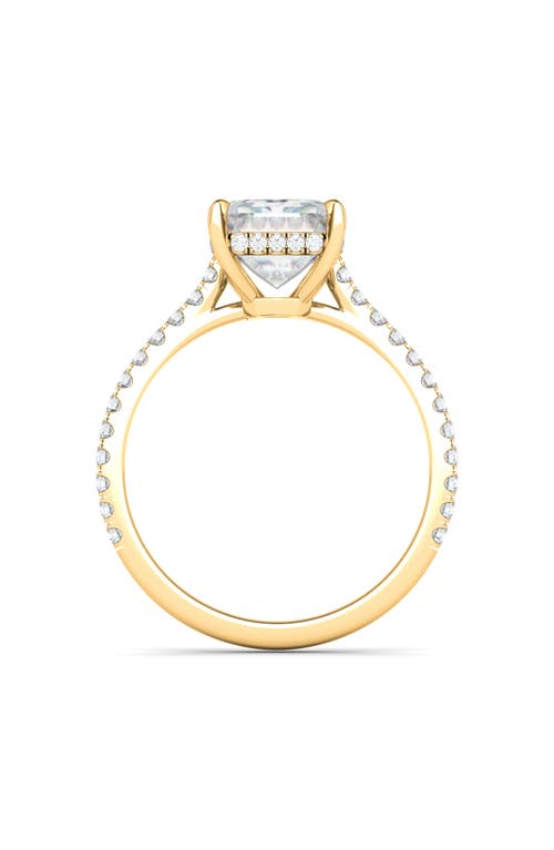 Shop Hautecarat Emerald Cut Pavé Lab Grown Diamond Ring In 3.00 Ctw 18k Yellow Gold