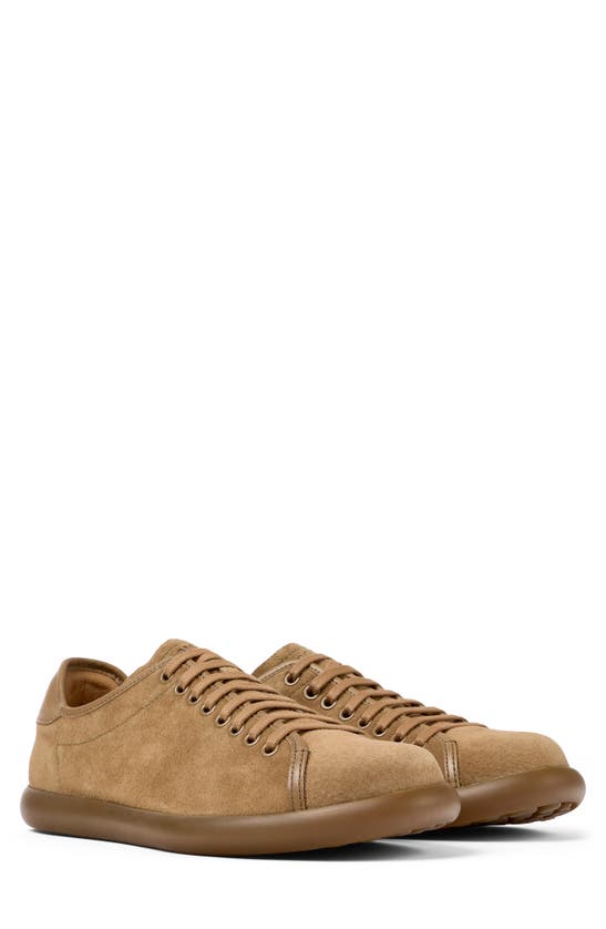 Camper Pelotas Soller Lace-up Suede Sneakers In Medium Brown