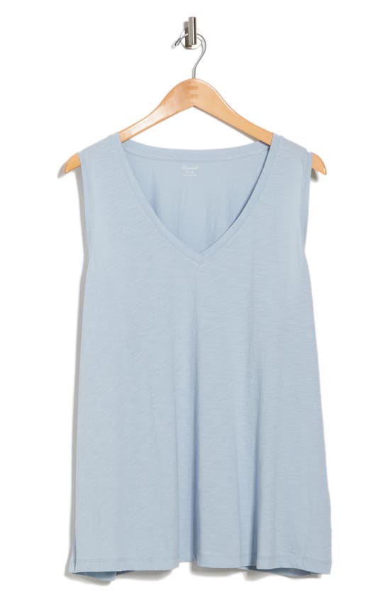 Madewell Whisper V-neck Tank Top In Dusty Pool
