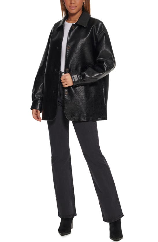 Levi's Faux Leather Vintage Blazer Jacket In Black