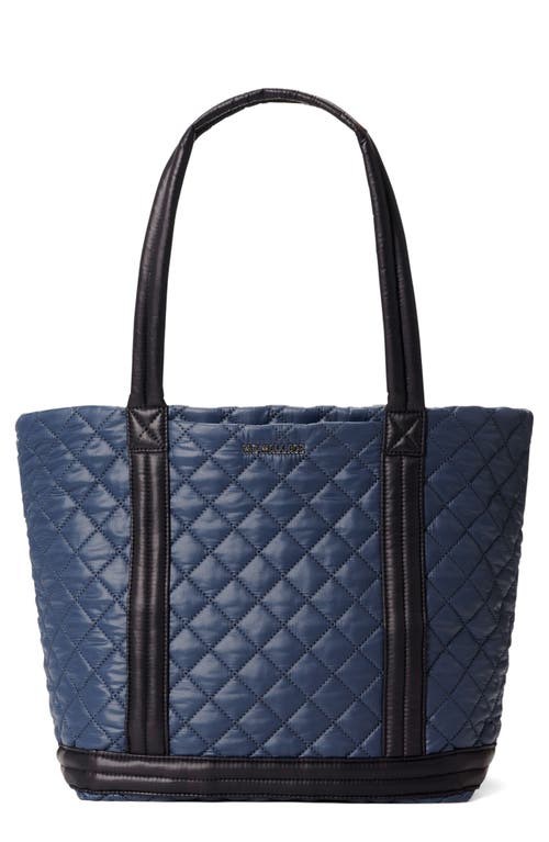 Medium Quilted Nylon Empire Tote in Navy And Black