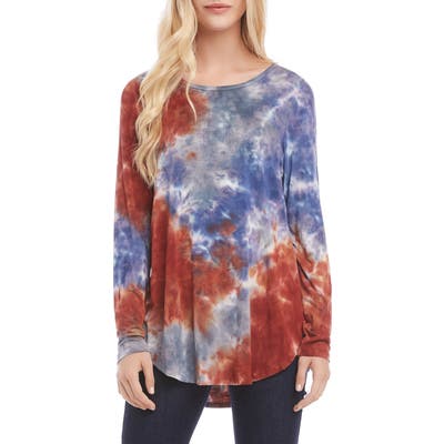 Karen Kane Tie-Dye Shirttail Top, Blue