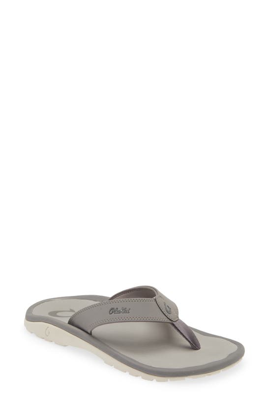 Shop Olukai Ohana Flip Flop In Graphite / Graphite