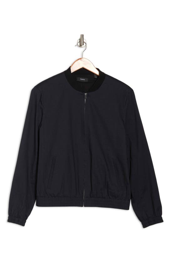 Theory Linen Blend Bomber Jacket In Concord | ModeSens