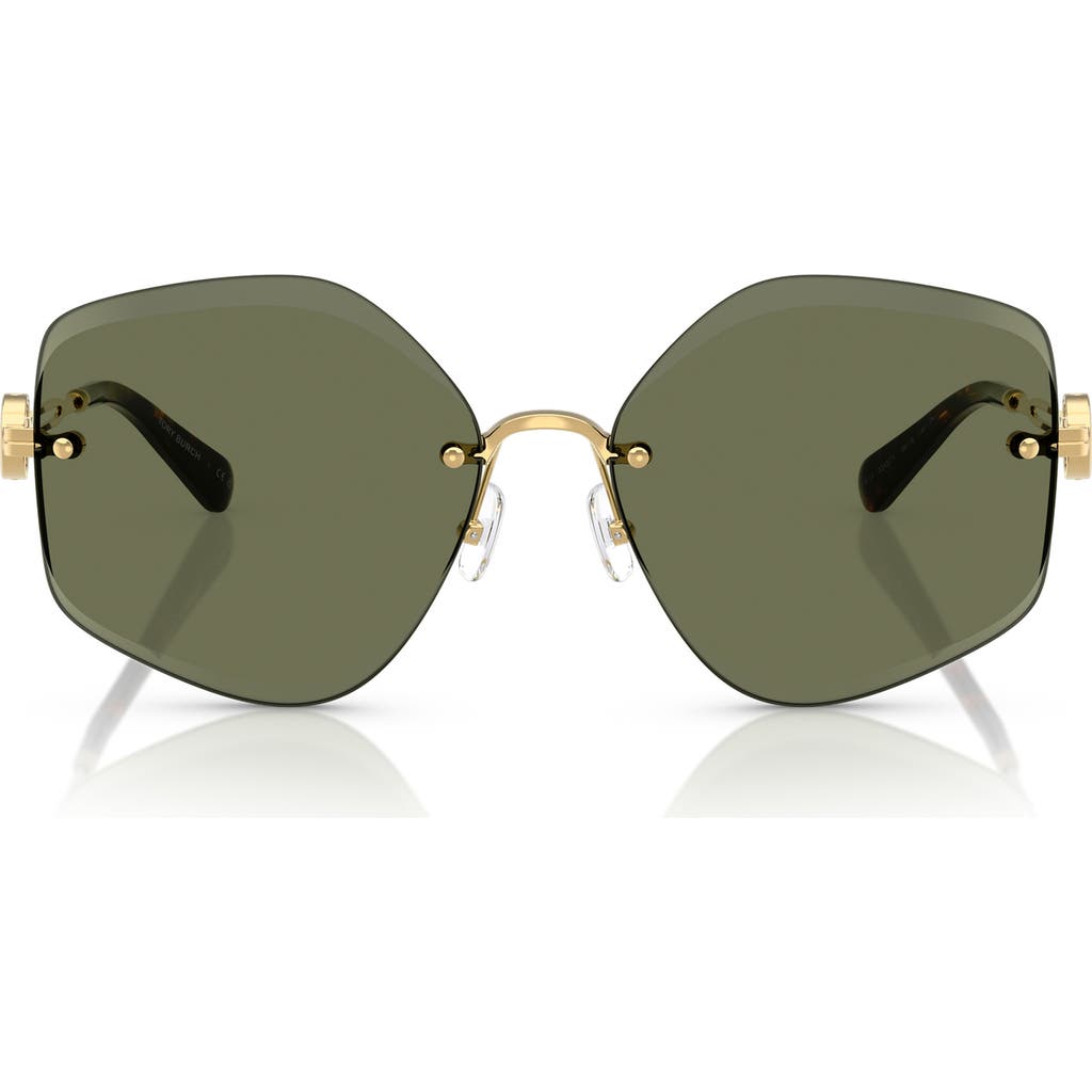 Tory Burch Ty6111 Geometric Sunglasses In Gold