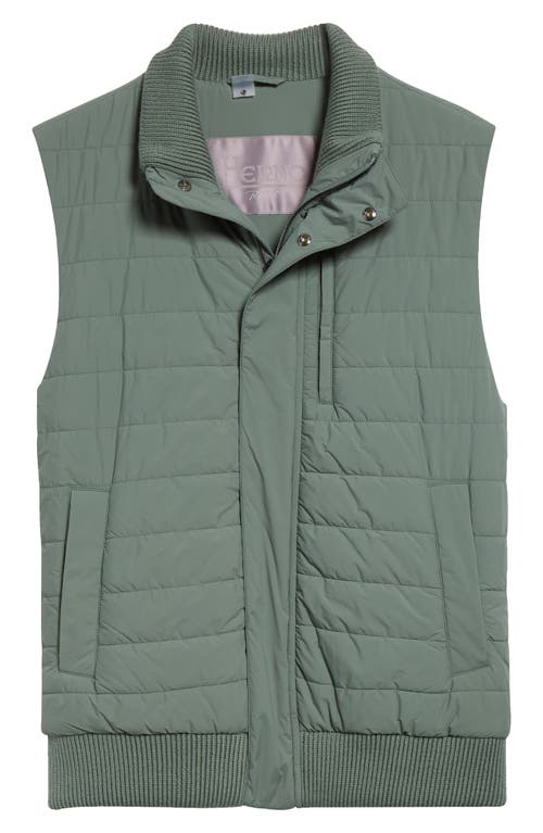 Herno Matte Stretch Nylon Quilted Vest In Green