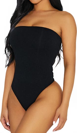 Buy Body Wrap Women's Strapless Bodysuit,Black,Large at