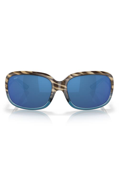 Costa Del Mar Gannet 58mm Mirrored Polarized Pillow Sunglasses in Blue Mirror at Nordstrom