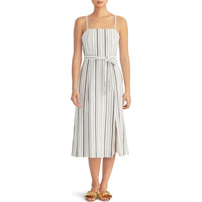 Rachel Roy Collection Stripe Linen Blend Sundress, White