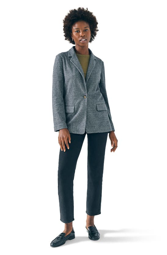 Faherty Dream Flannel Double Knit Blazer In Mountain Charcoal