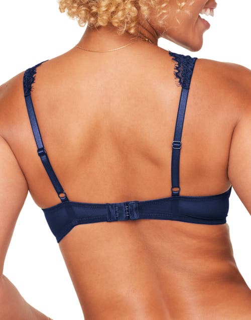 Shop Adore Me Liliana Unlined Plunge Bra In Dark Blue