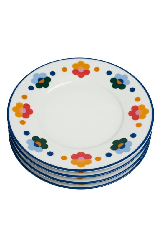Misette Set Of 4 Porcelain Salad Plates In Floral Group