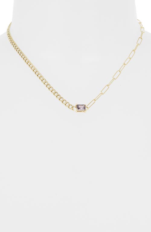 Meshmerise Birthstone Necklace In Yellow-february