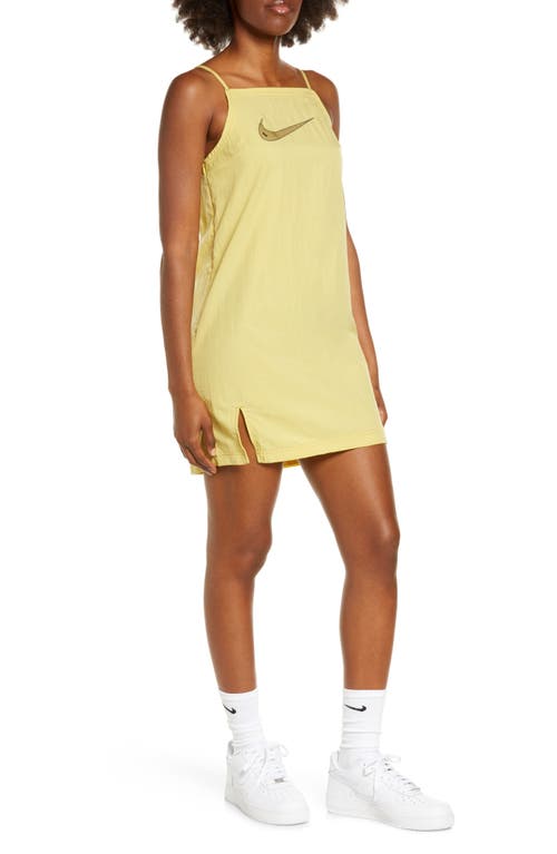 Shop Nike Sportswear Swoosh Camisole Dress In Celery/black/barley