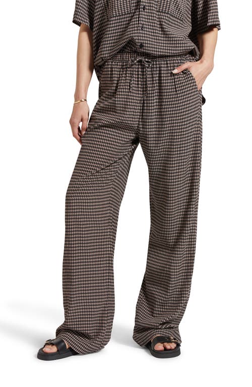 Brixton Hudson Lounge Pants In Washed Black/cinder Diamond