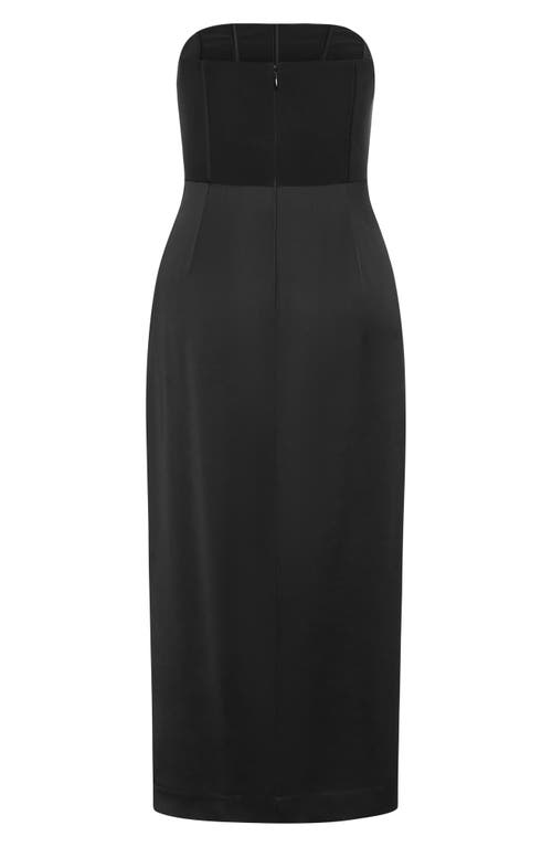 City Chic Leyla Strapless Sheath Dress In Black