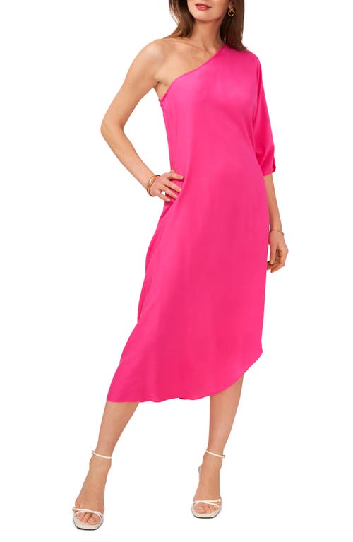 Vince Camuto One-shoulder Asymmetric Caftan Dress In Pink