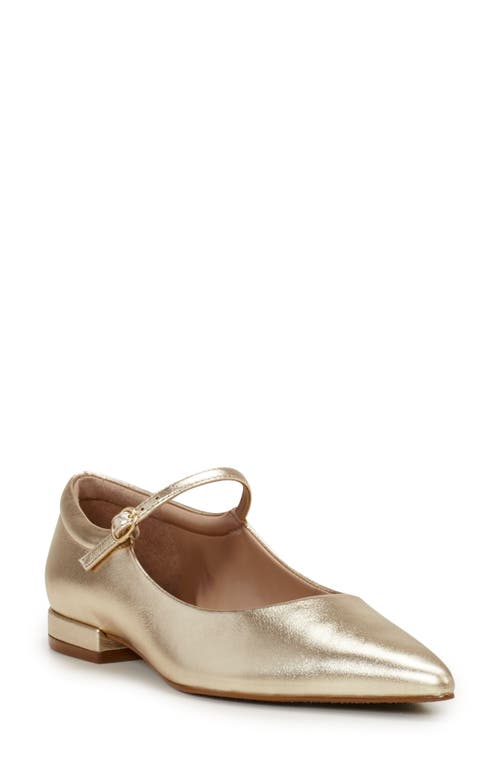 Vince Camuto Eloise Womens Adjustable Leather Mary Janes In Egyptian Gold