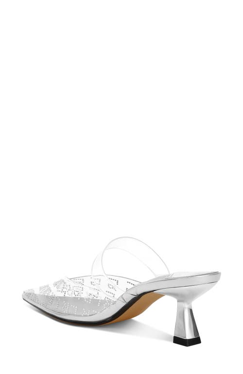 London Rag Holin Rhinestone Logo Pointed Toe Pump In Silver