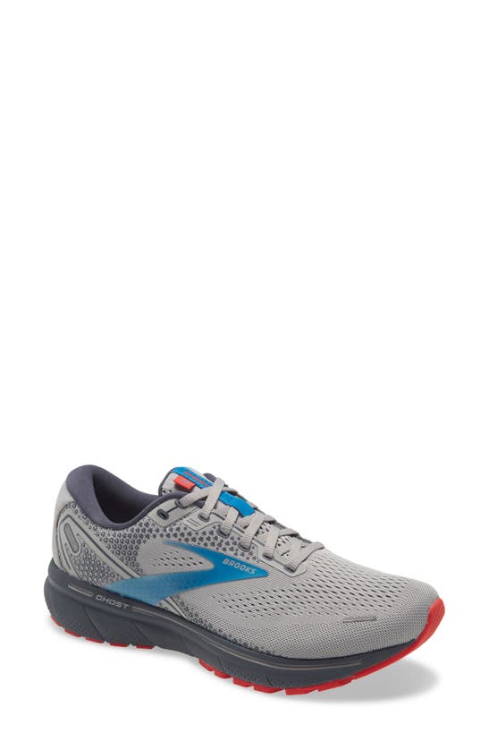 Brooks Men's Ghost 14 Running Shoes - Medium In Dark Grey/blue/red In ...