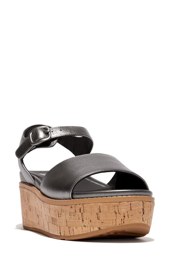 Fitflop Eloise Ankle Strap Platform Sandal In Classic Pewter Mix
