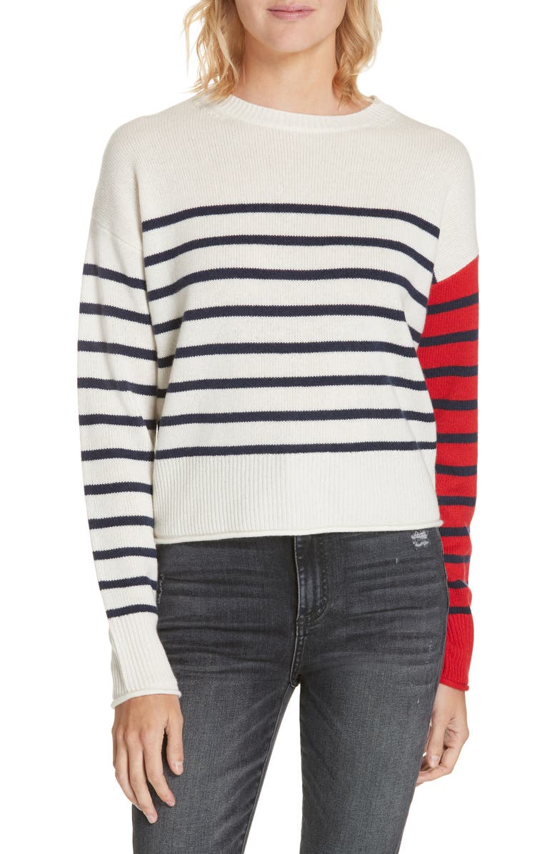 Nordstrom Signature Mix Stripe Cashmere Crewneck Sweater Nordstrom Signature Mix Stripe Cashmere Crewneck Sweater