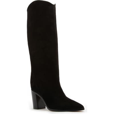 Schutz Analeah Pointed Toe Knee High Boot, Black
