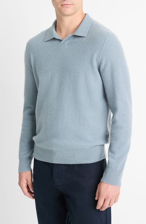 VINCE VINCE BOILED CASHMERE JOHNNY COLLAR SWEATER 