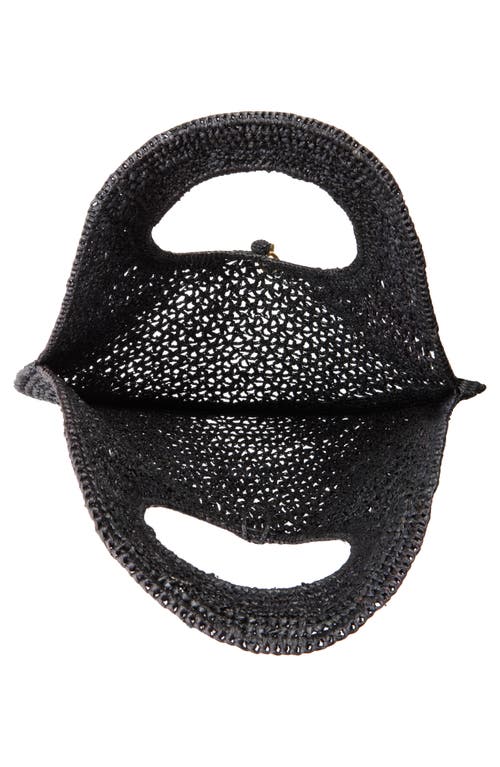 Jacquemus Le Rond Spiaggia Shoulder Bag In Raffia In Black